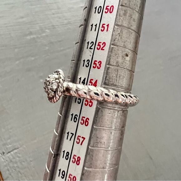 Judith Ripka 925 Sterling Silver CZ Ring Size 7 - Picture 7 of 8